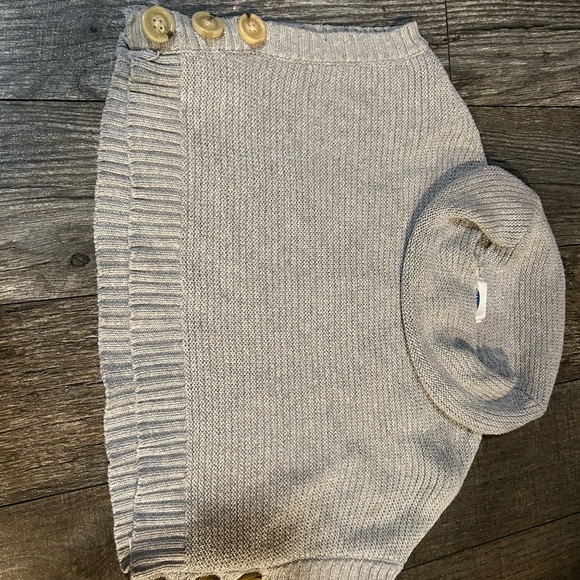 Metallic Funnel-Neck Capelet Sweater for Baby 12-18 months old navy shawl - Picture 7 of 8